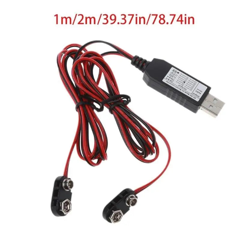 1 C USB 9V Power Cable Dual 6F22 Battery Supply LED Radio Zpaxo