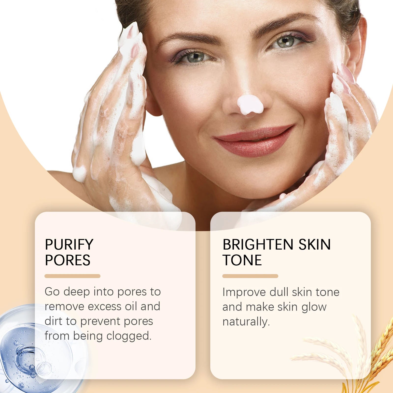 Rice Milk Cleansing Foam 120g Gentle Facial Wash Deep Cleanse Rice Extract Hydrating Non Drying Rich Lather for Soft Bright Skin Zpaxo