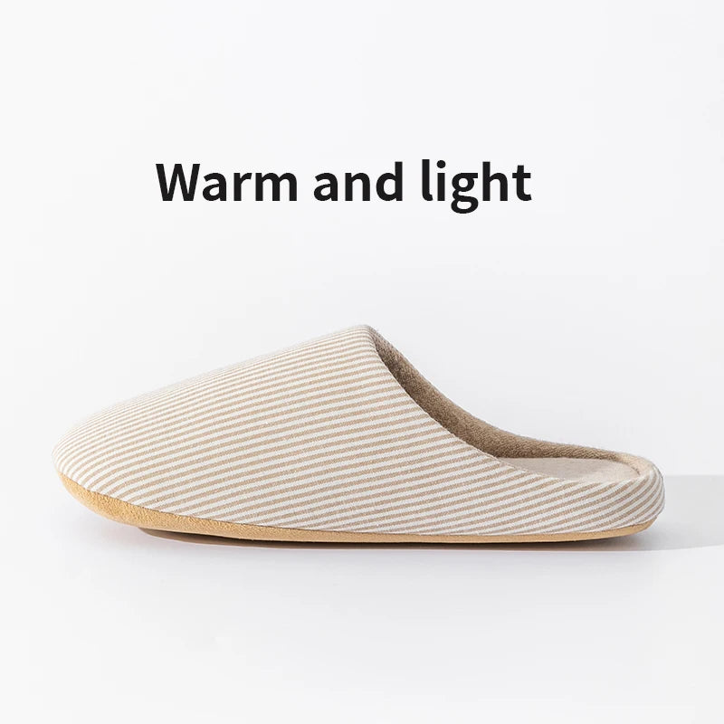 Unisex Home Slippers Soft Fur Warm Indoor Flat Slides Nonslip Couples