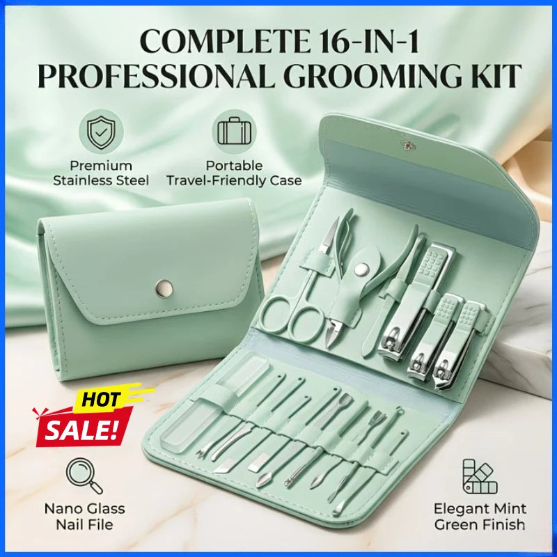 Professional Stainless Steel Manicure Pedicure Includes Nail Clippers