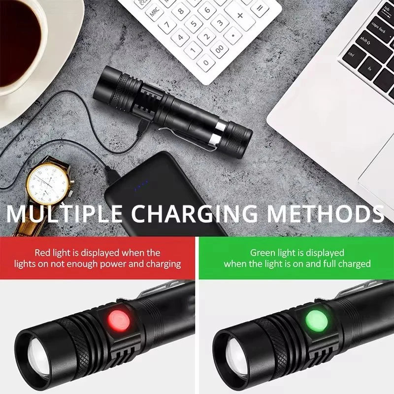 ESMARTER T6 LED Zoomable Flashlight – 1000 Lumen USB Rechargeable