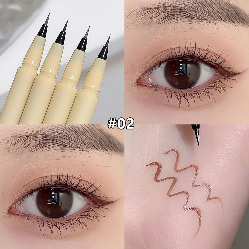 Black Liquid Eyeliner Pen Lasting Waterproof Sweatproof Eyeliner Lying Silkworm Pen Big Eyes Makeup Women Cosmetics Beauty Tools Zpaxo 02