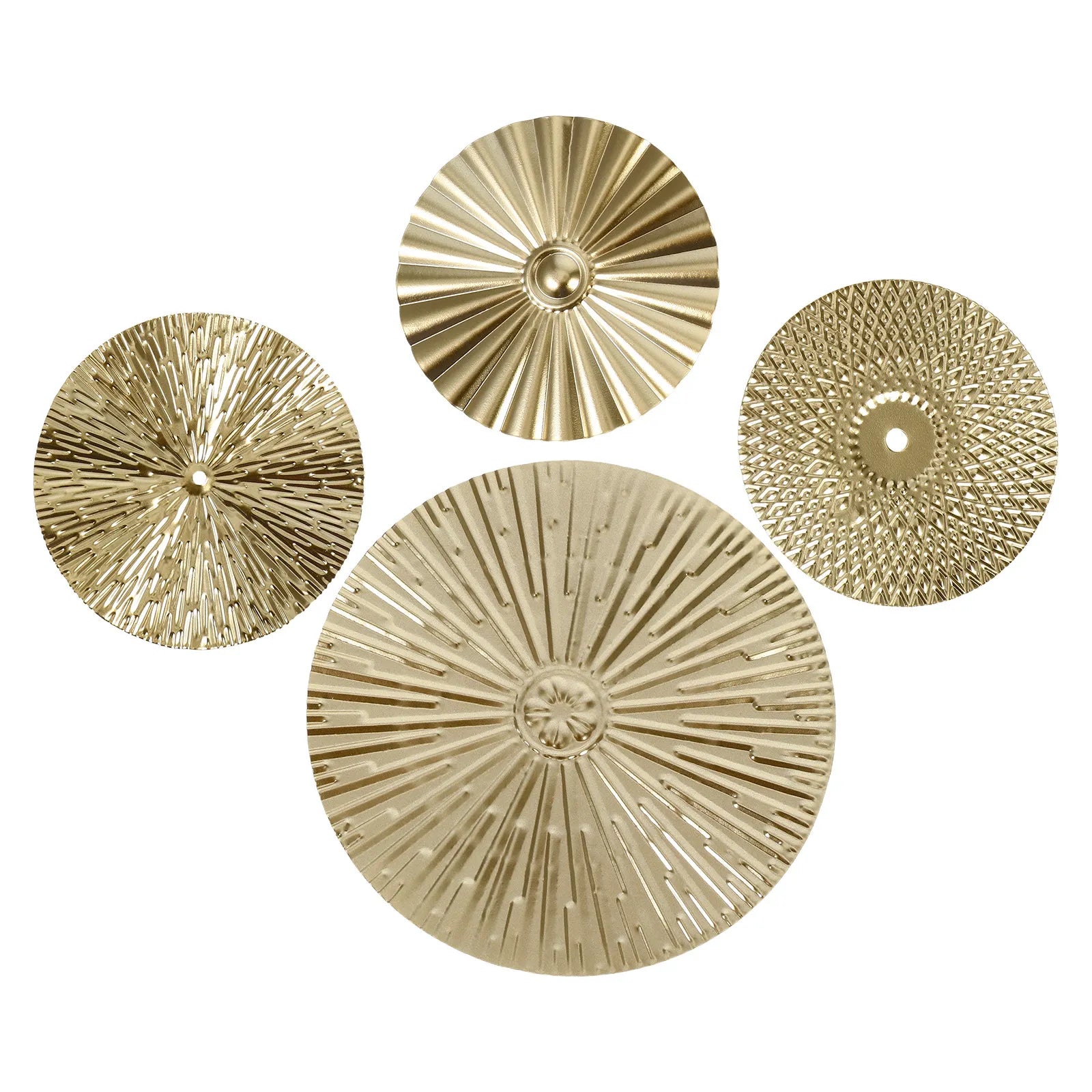 Creative Metal Wall Art Sculptures Irregular Round Golden Disc