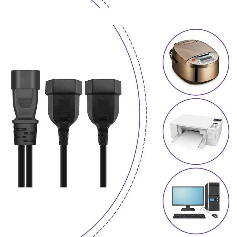 652F 3Pin C14 Double EU4 Connectors Adapter Cord Male Plug Female Zpaxo CN