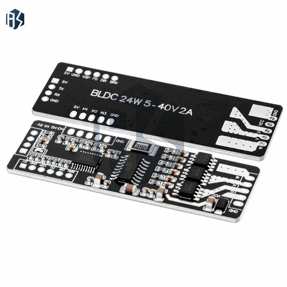 BLDC-24W 5V-40V 2A Inductive Brushless Motor Driver Module - Hall-Controlled 3-Phase PWM Drive Zpaxo
