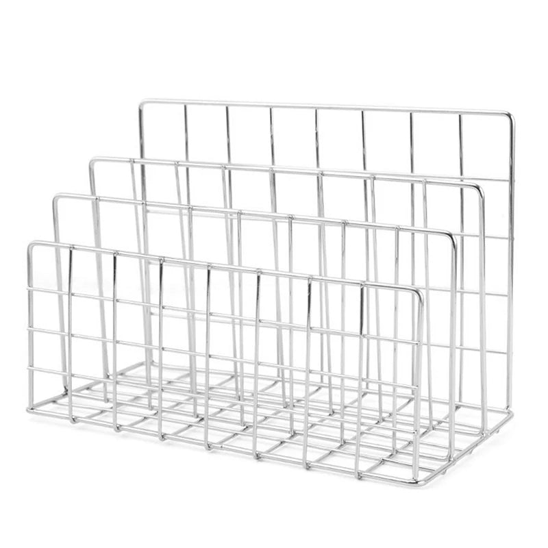Simple Book Storage Rack Desktop Iron Bookshelf Vinyl Records Holder