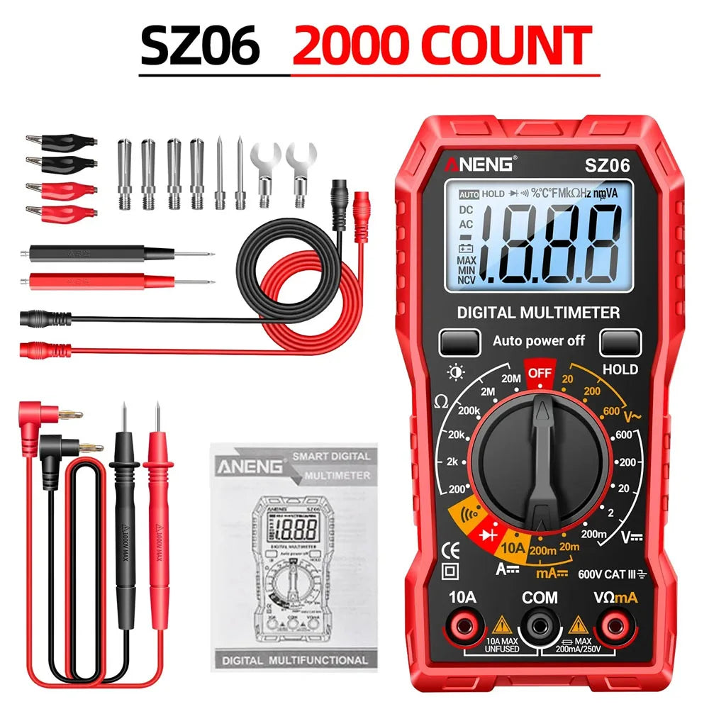 ANENG SZ06 Multimeter 2000 Diode Ohm Professional Smart Mini