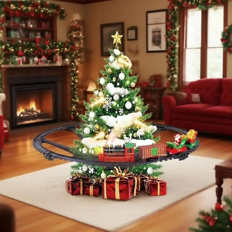 Hanging Christmas Train Under-tree Toy Fog Melodies Lights 2 Modes