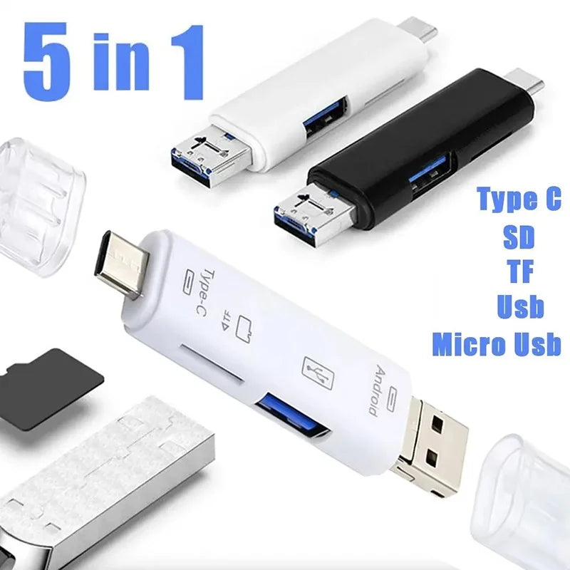 1 Multifunction USB 2 0 C Micro TF SD Memory Card Reader OTG Adapter Zpaxo