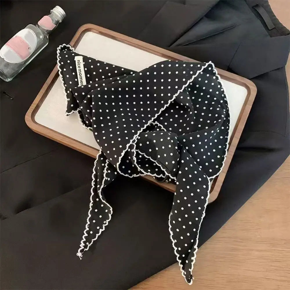 Fashion Beach Triangular Hair Band Lace Trim Breathable Triangular Headscarf Polyester Versatile Neck Scarf Summer Zpaxo