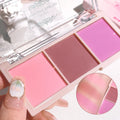 HISYI three-color blush matte natural nude makeup brightens the appearance and brightens the color. Three-color blush plate Zpaxo H1909-02