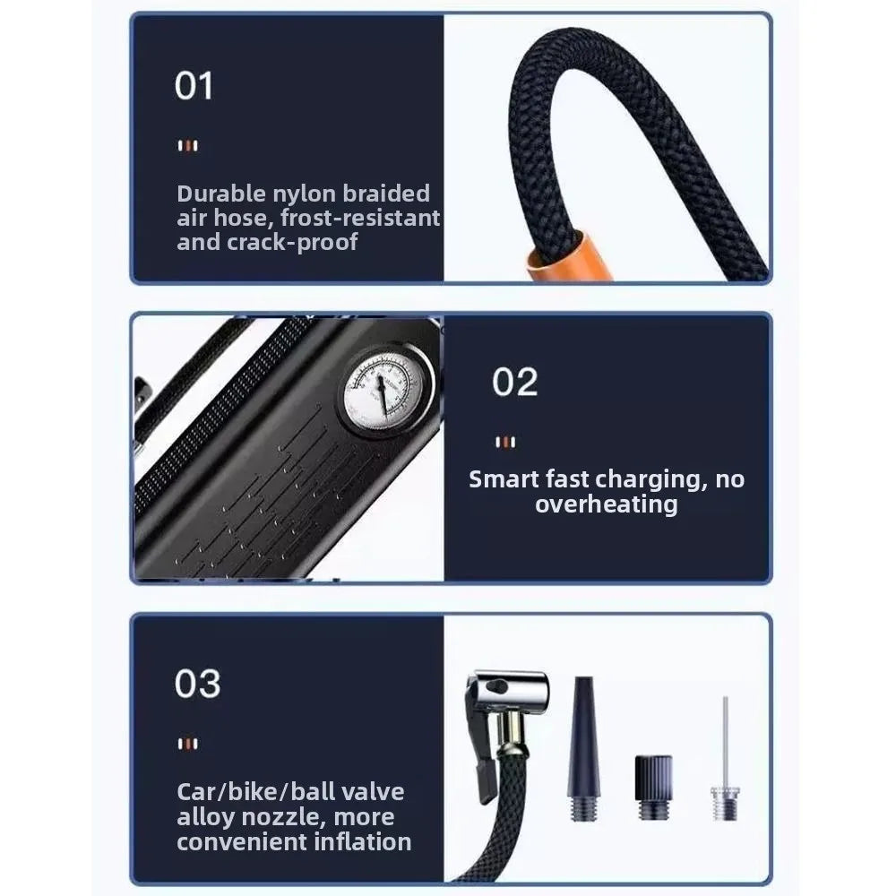 Pointer Pressure Gauge Digital Car Tire Inflator Wireless Portable Electric Air Compressor Fast Inflation Leak-Proof Zpaxo