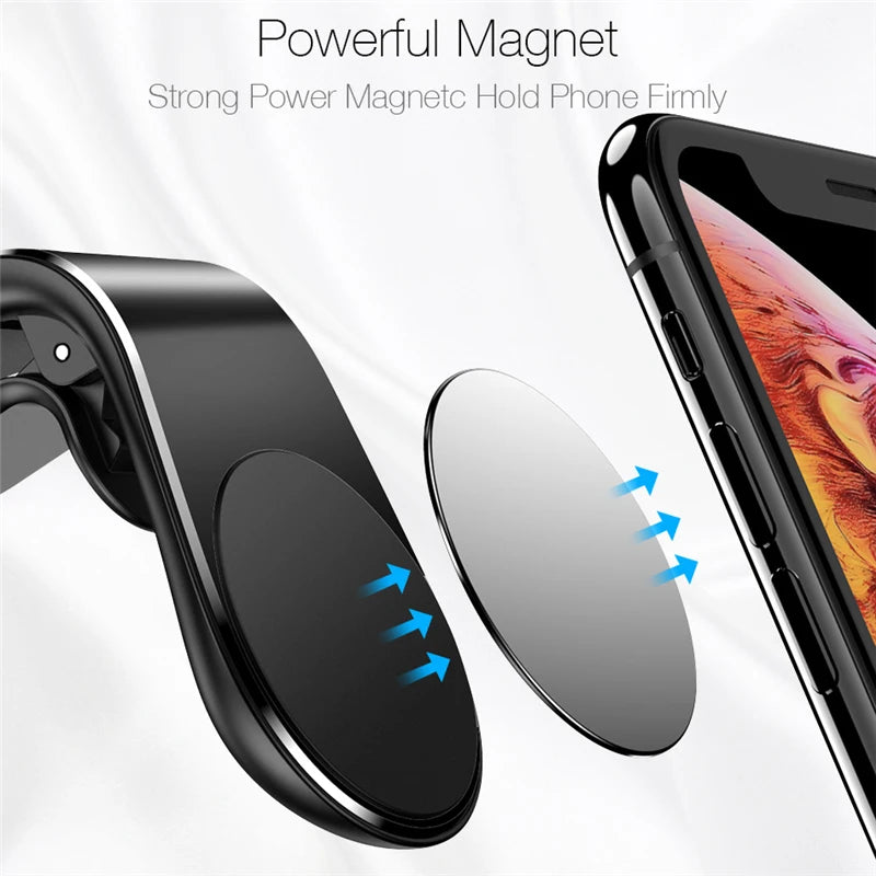 L-Type Magnetic Car Mobile Phone Holder Universal Air Vent Car Smartphone Mount Cell Phone GPS Support For iPhone Xiaomi Bracket Zpaxo