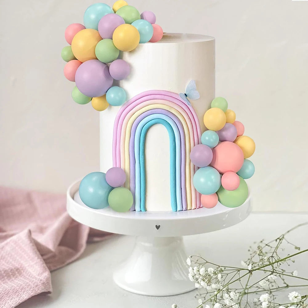 Ball Cake Toppers Colorful Pearl Decorations Birthday Wedding Baby Zpaxo