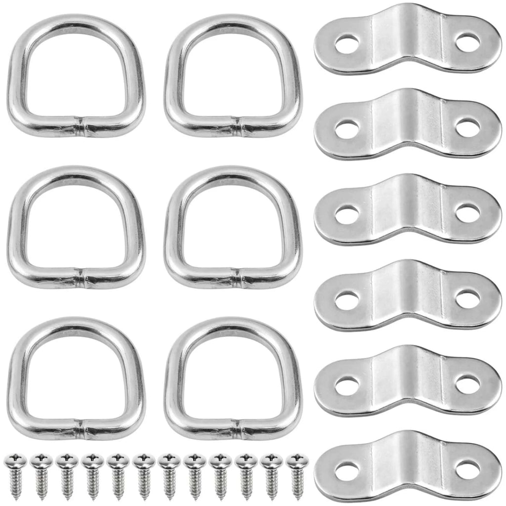 D Rings Tie Down Anchors Ring Pull Hook Stainless Steel Lashing Load