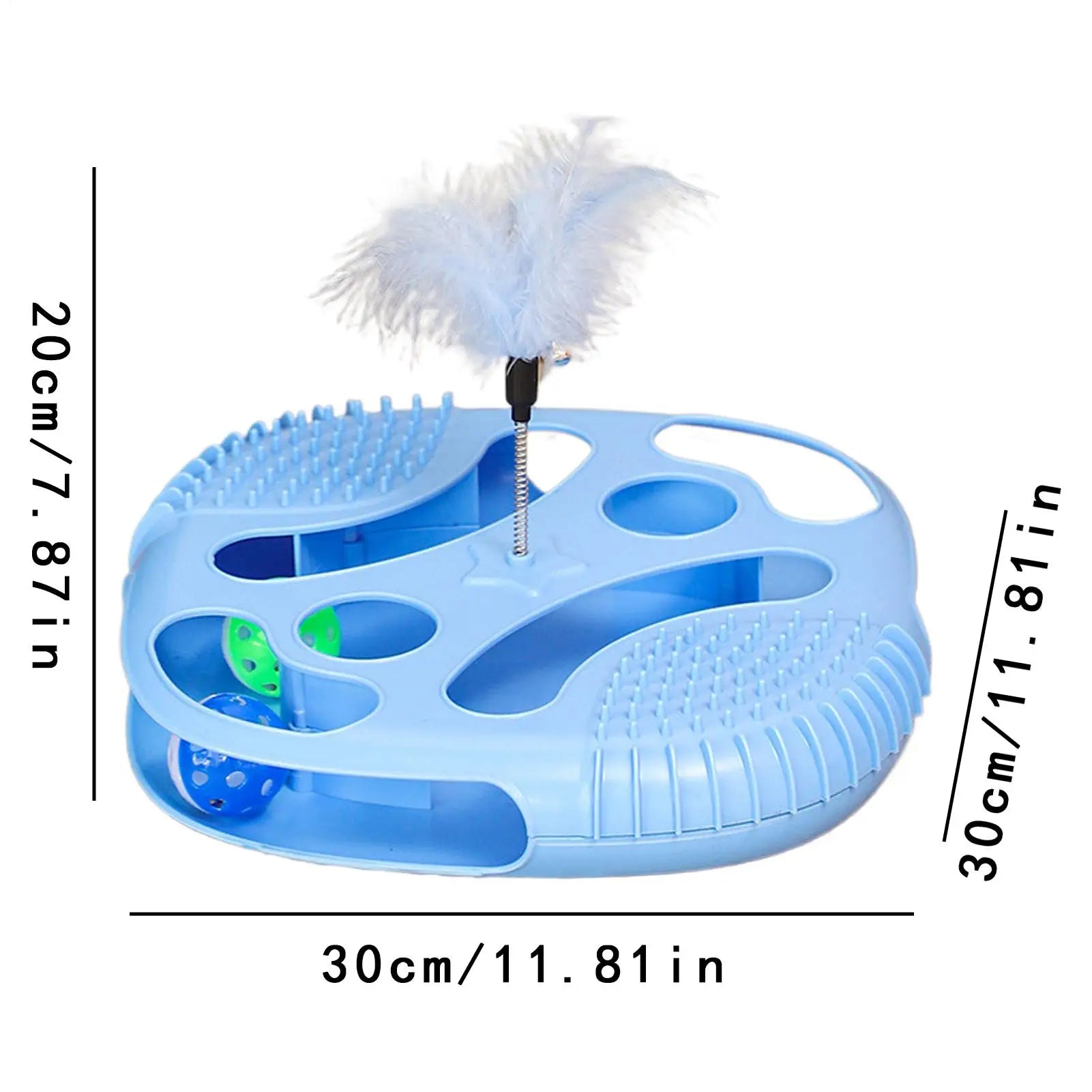 Cat Toy Ball Track Cat Track Ball Toy With Feathers Interactive Kitten Game For Home Boredom Relief Exercise Entertainment Zpaxo