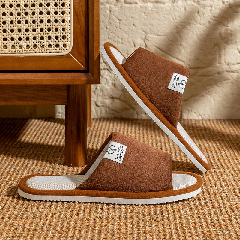 Trend Women's Linen Slippers Summer Breathable Indoor House Non-slip
