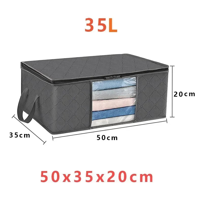 Clothing Storage Box Large Capacity Laundry Storage Organizers Transparent Clothing Storage Large Dust Zipper Closure Zpaxo 1PCS-35L