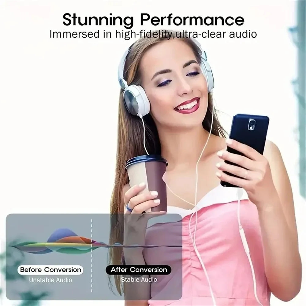 USB-C to 3.5mm Audio Adapter | Hi-Res DAC Headphone Jack Audio Cable Adapter Zpaxo