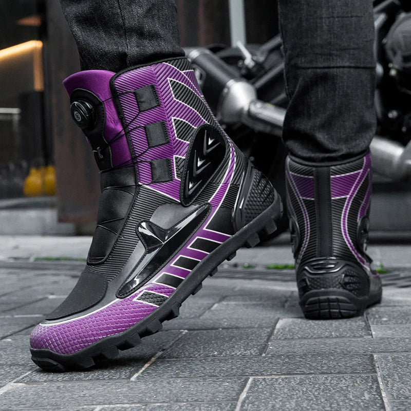Lexsan Motorcycle Boots Men Leather Motos Breathable Anti Slip