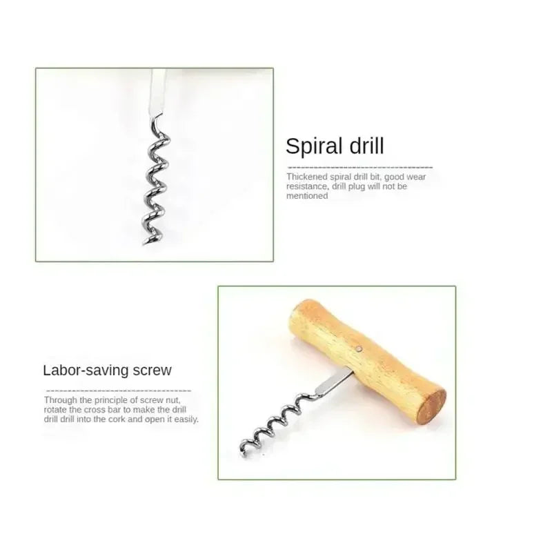 Cute Wine Opener with Wooden Handle Stainless Steel Corkscrew Wine Bottle Opener Easy Novelty Fun Wine Wing Wood Tools LYI Zpaxo