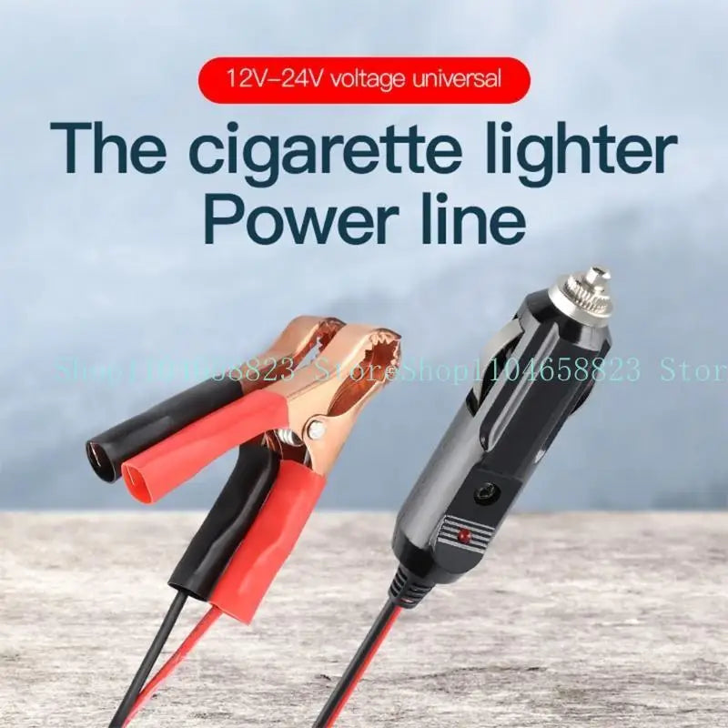 Alligator Clamp Male Cigarette Lighter Extension Cable Car Battery Zpaxo