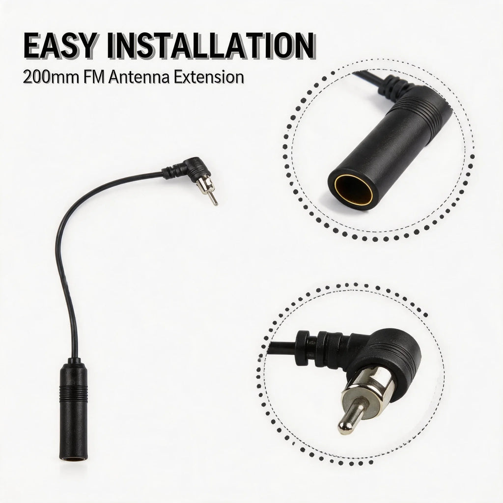 Car AM/FM Antenna Adapter – Elbow Male to Female Cable