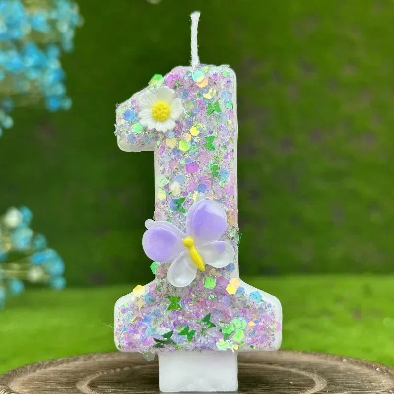 DIY 0-9 Butterfly Flower Number Birthday Candles | Cake Decor Birthday Cake Candles Zpaxo 1