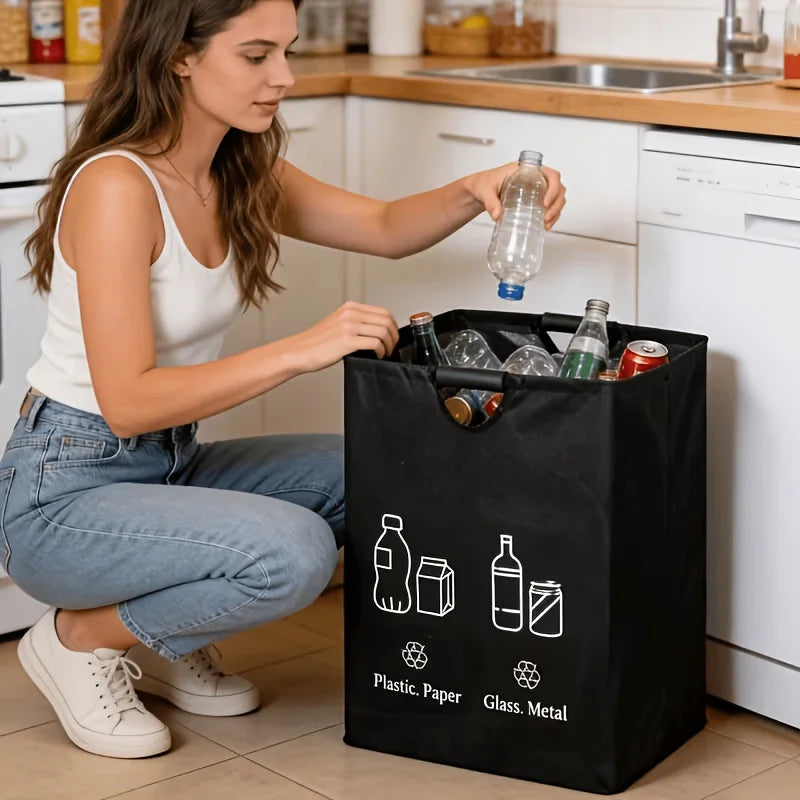 Foldable Storage Bag Holds 65 Bottles Durable Polyester Waste