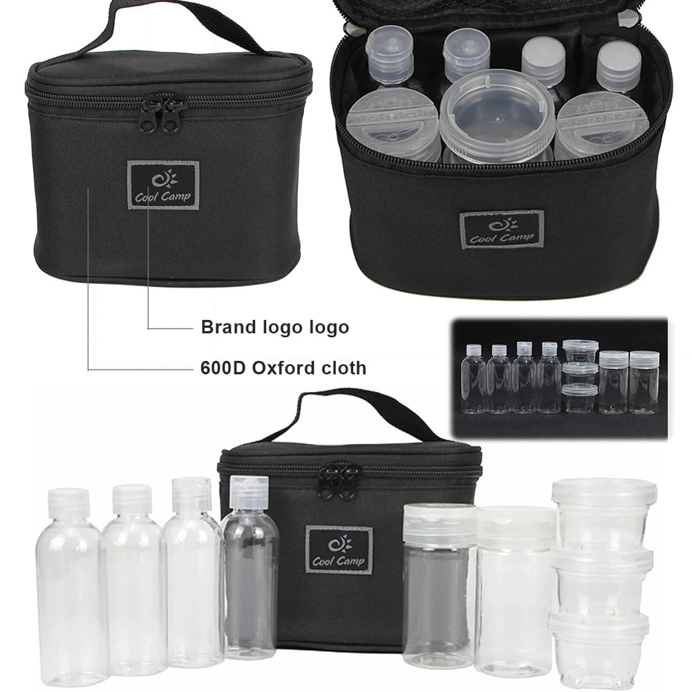 Portable Spice Container Carry Bag Salt Pepper Shaker Jars Camping