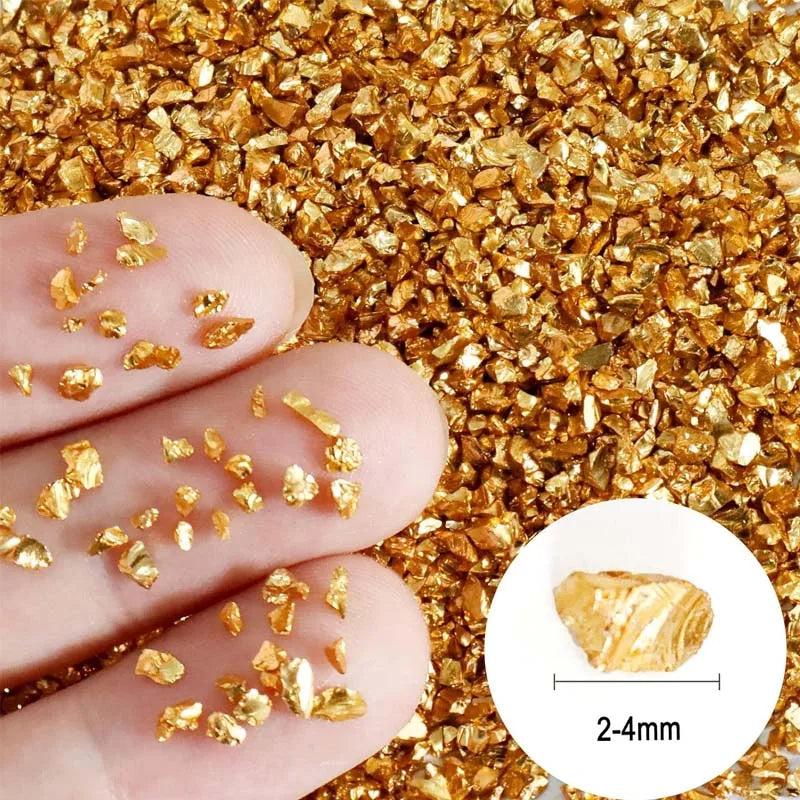 50g Fake Gold Stone Flakes Metallic Glass Glitter Sprinkles Resin Inclusions Embellishment for Resin Art Jewelry Making Supplies Zpaxo gold 50g S