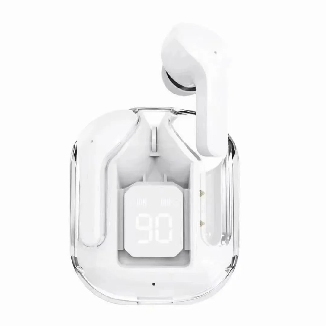 T2 TWS Wireless Headphones LED Power Earphones Digital Display Zpaxo WHITE