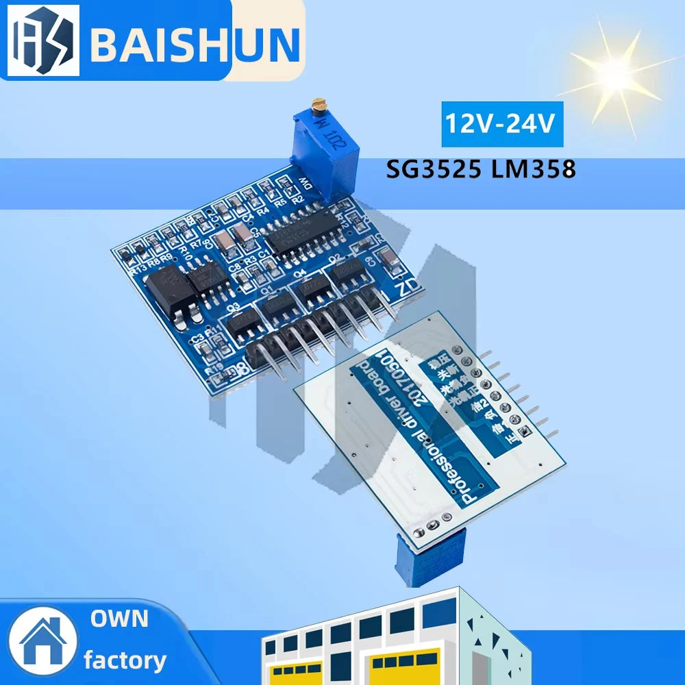 SG3525 LM358 Inverter Driver Board 12V 24V 1A Adjustable-frequency Zpaxo