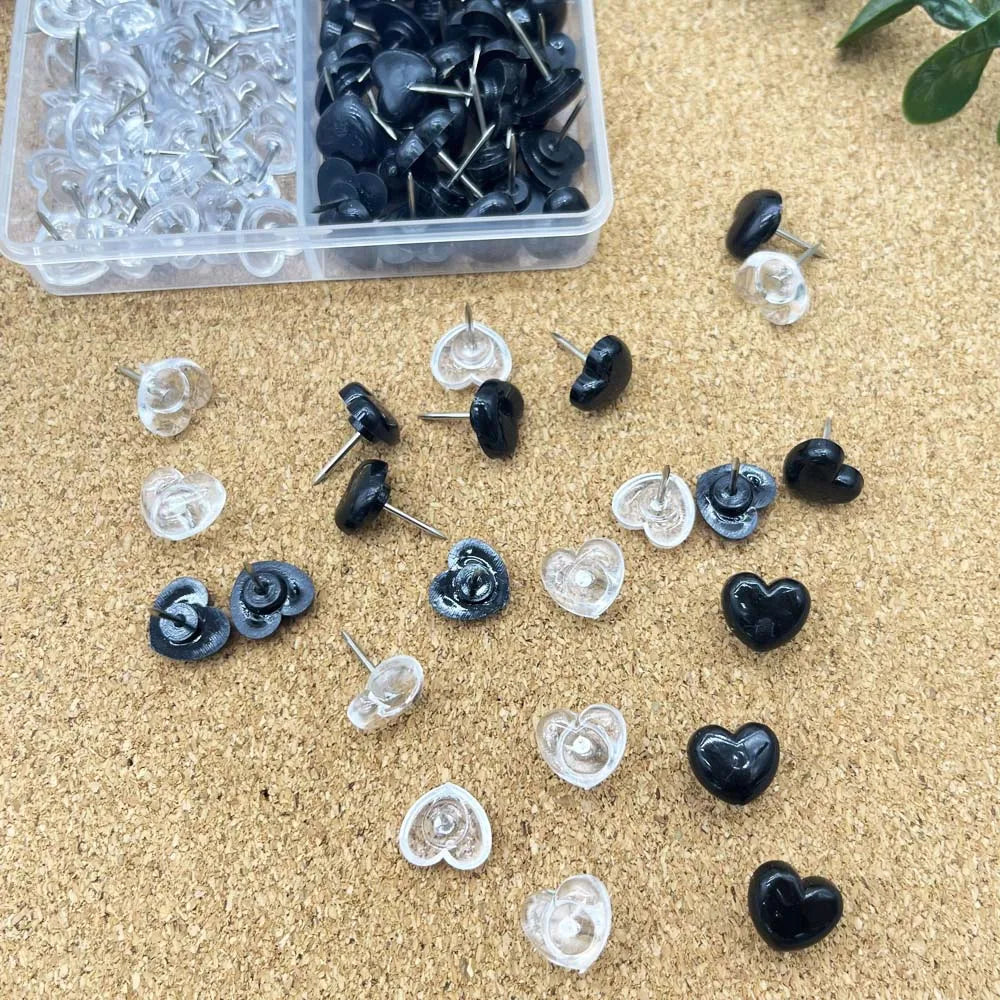 Heart Push Pins, 100 Pcs Decorative Push Pins for Cork Board Cute Thumb Tacks for Bulletin Board Photo Wall Picture Maps Posters Zpaxo