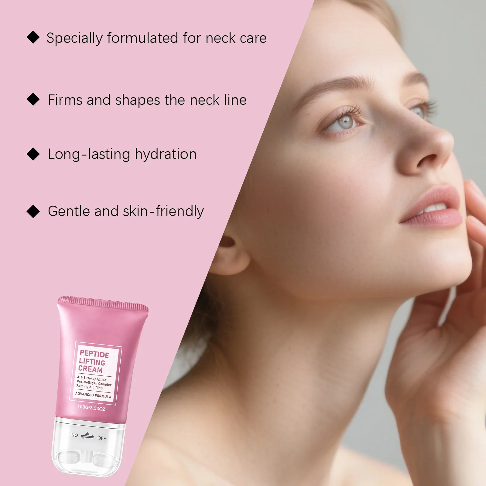 Roller Hydrating Cream for Neck Care Moisturizing Without Greasiness Barrier Protection Deep Hydration Lock Skin Care 100g Zpaxo