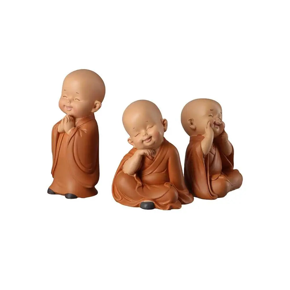Religion Buddha Car Decoration Ornament Resin Little Monk Figurine Zpaxo