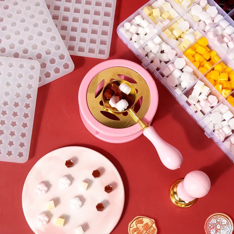 100-Cavity Mini Cat Paw Square Round Silicone Mold Wax Seal Stamp Scrapbooking Tools Earrings Pendant Jewelry Art Craft Mold Zpaxo