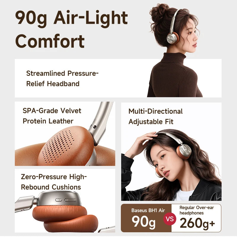 Baseus BH1 Air Wireless Headphones Bluetooth 6 0 ENC Noise