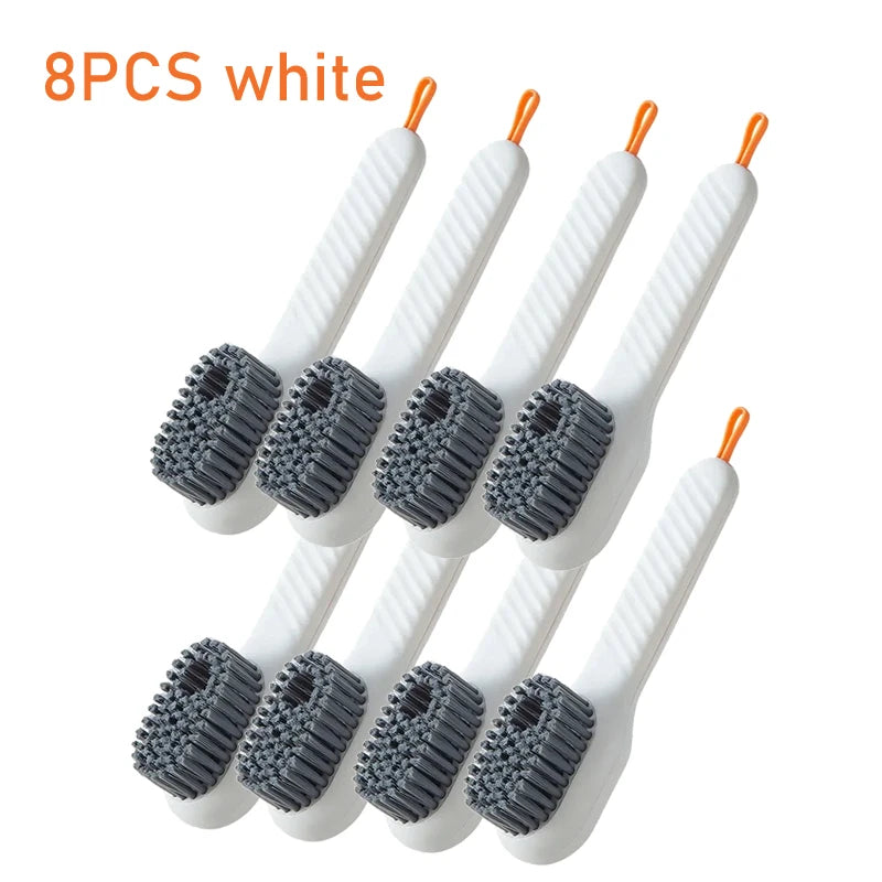 16-1PCS Multifunction Cleaning Shoe Brush Soft Automatic Liquid Shoe Brush Long Handle Clothes Soap Brush With Hook Clean Tool Zpaxo Light Yellow