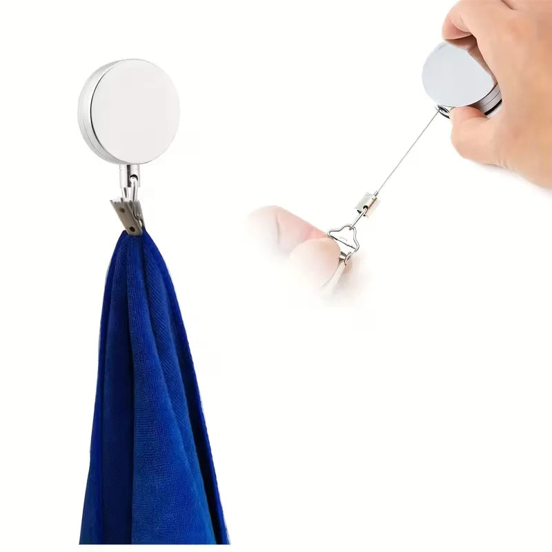 Automatic Retractable Towel Rack No Punching Self-adhesive Wall