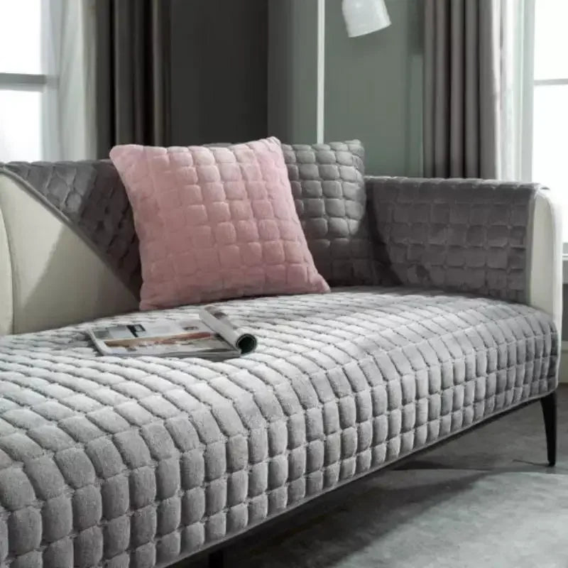 LUNAVA Sofa Cover Plush Cushion Non Slip Fabric 1 2 3 4 Seaters Zpaxo 14