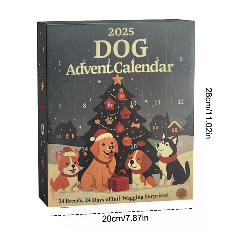24Pcs 2D Festive Breeds Ornaments - Advent Calendar Dog Advent Calendar For Pets With Reusable Ornaments, Idea For Dog Love Zpaxo