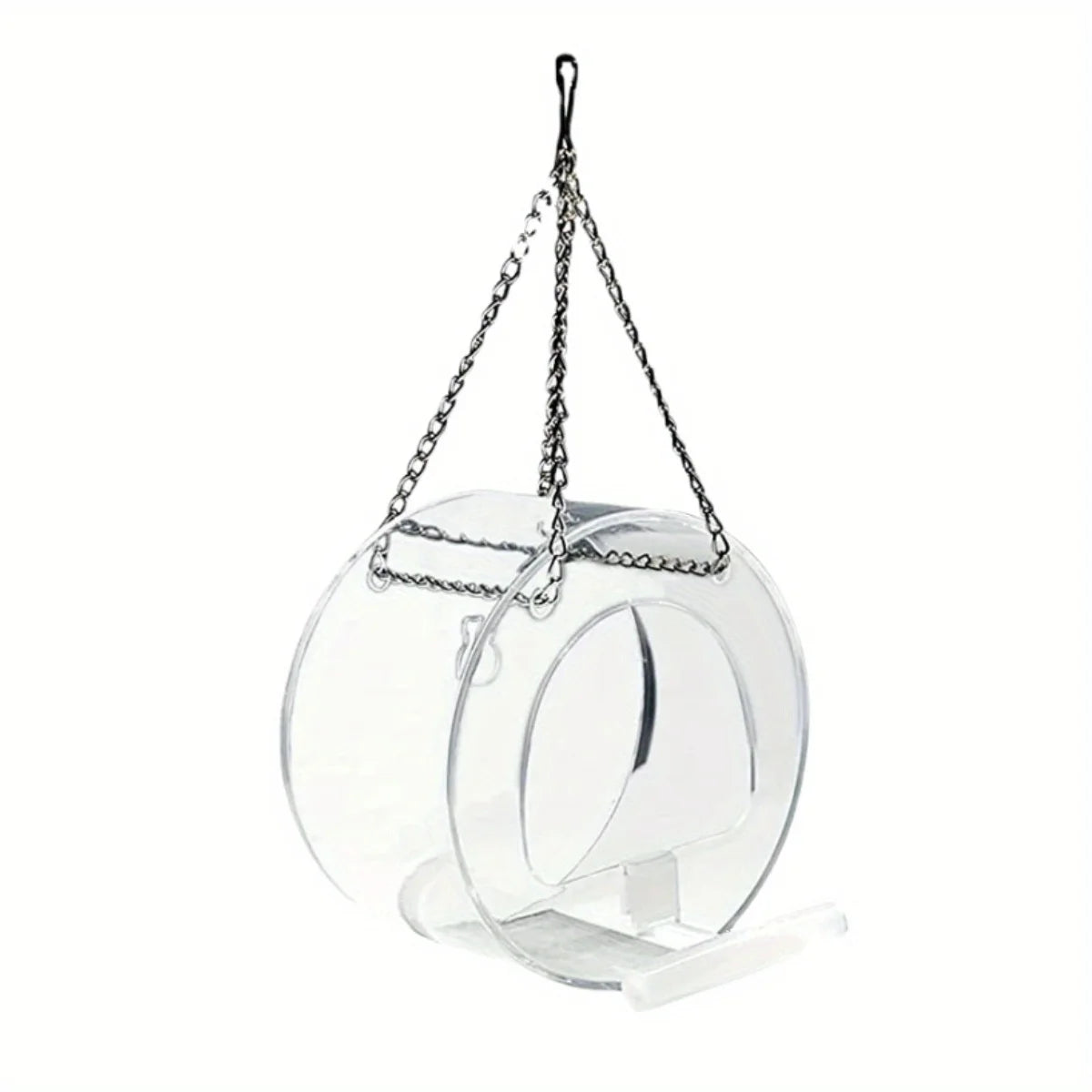 Round Acrylic Bird Feeder Courtyard Hanging Suction Cup PMMA