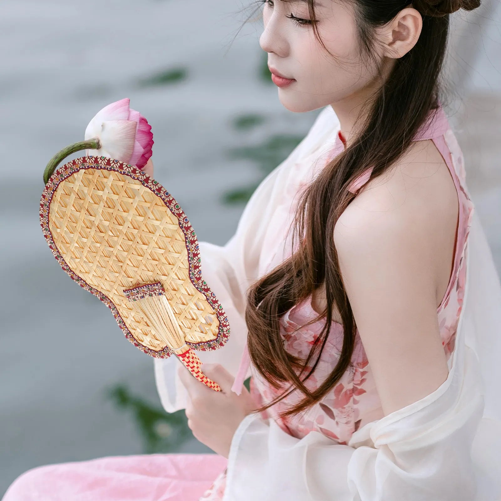 Hand-Woven Natural Palm Fan for Kids Lightweight Vintage Style Summer Cooling Outdoor Events Home Decor Rustic Chinese Hand Fan Zpaxo