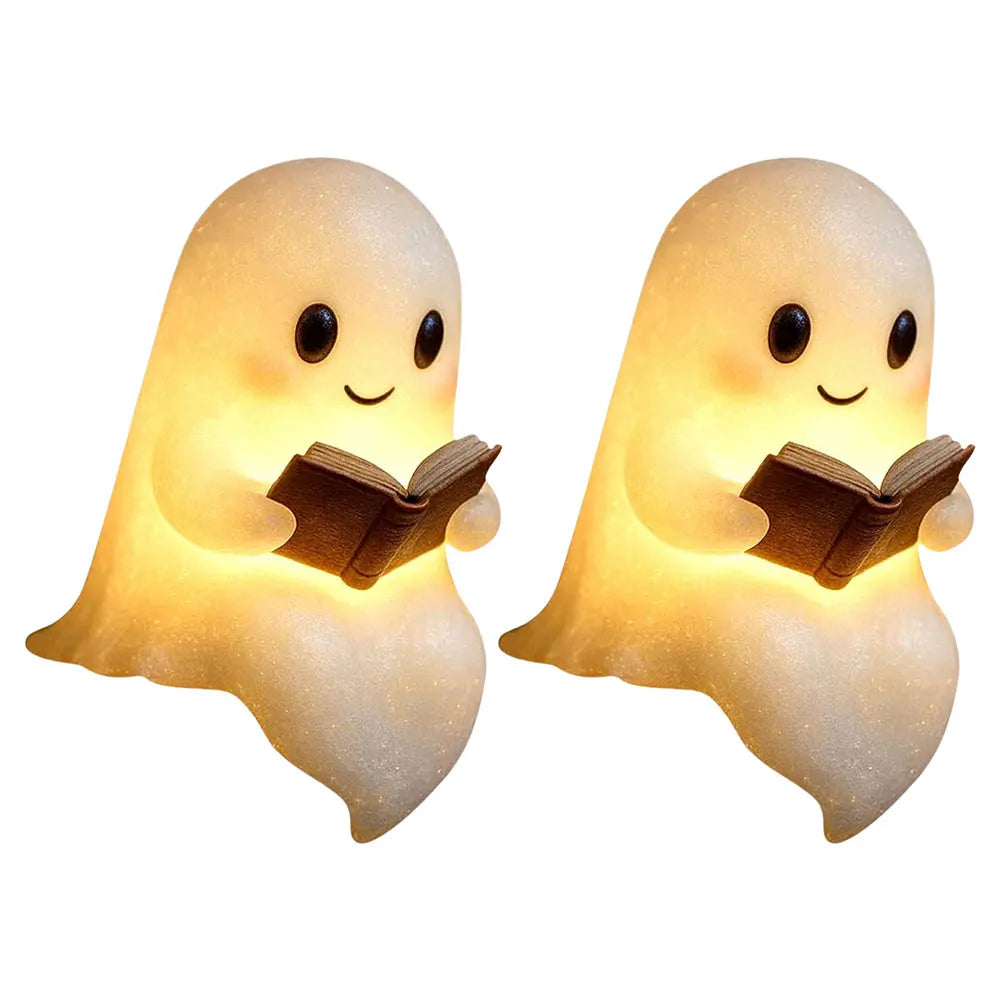 1 LED Cute Ghost Reading Book Lamp Halloween Night Light Decor