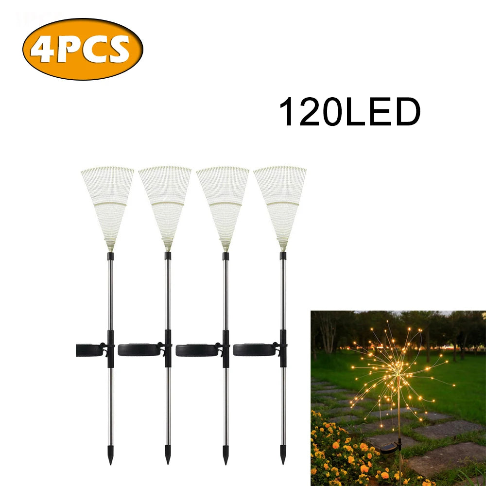 Solar LED Firework Fairy Lights – Waterproof Garden Lawn Decor