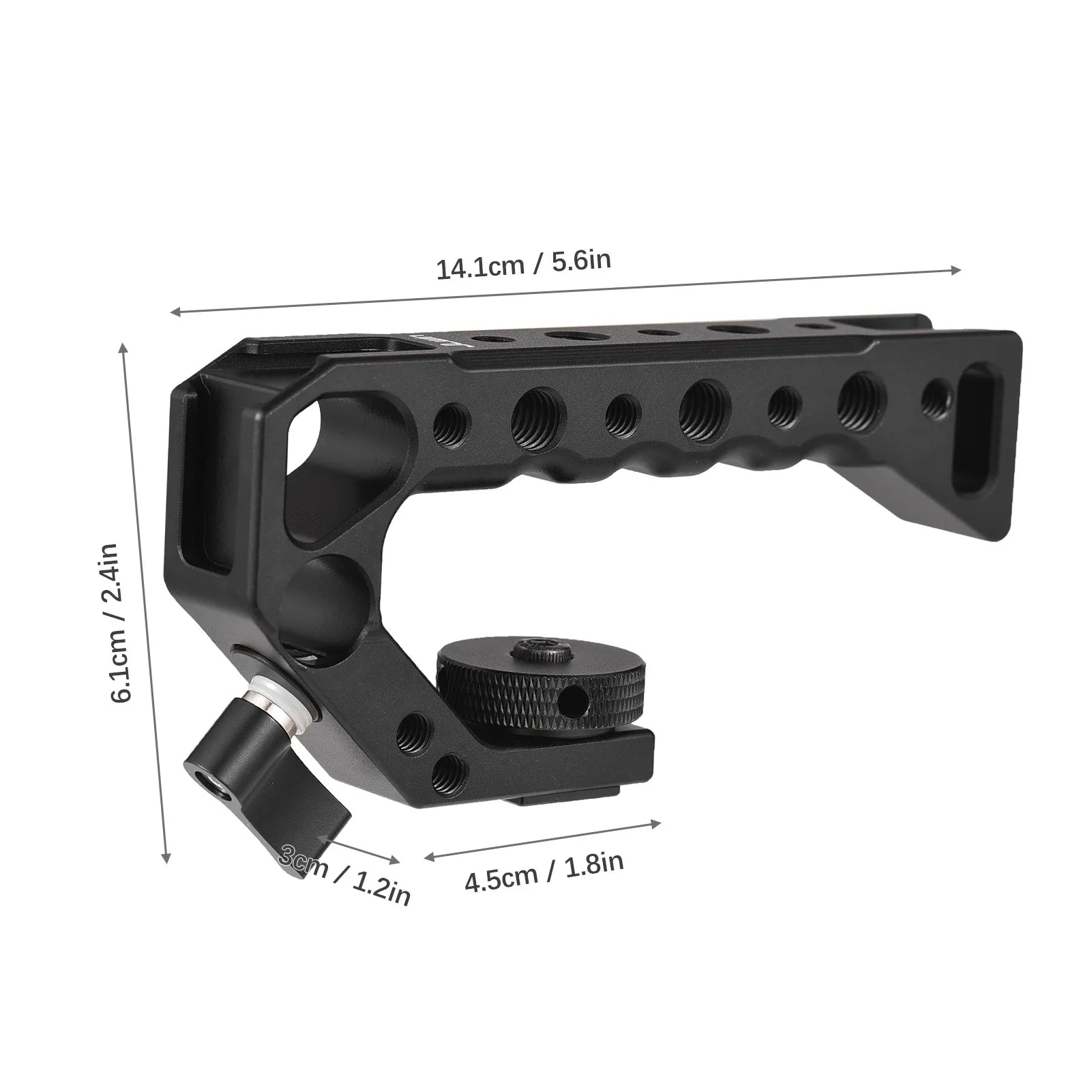 Top Handel Camera Top Handgrip with Cold Shoe Mounts ARRI Positiong Hole 1/4 3/8in Threaded Holes for Camera Cage Sports Camera Zpaxo