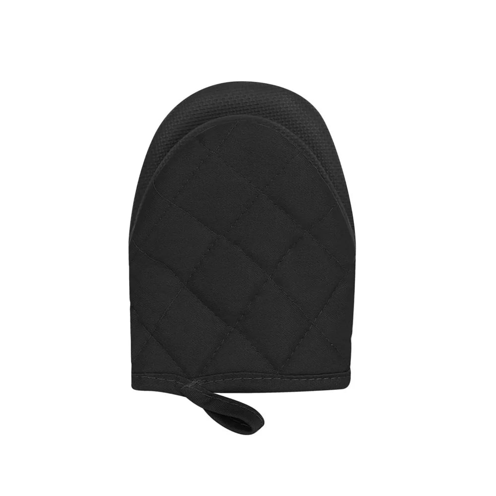 Short Oven Mitts Silicone Kitchen Gloves Heat Resistant 500 Non Slip Zpaxo black 1pcs