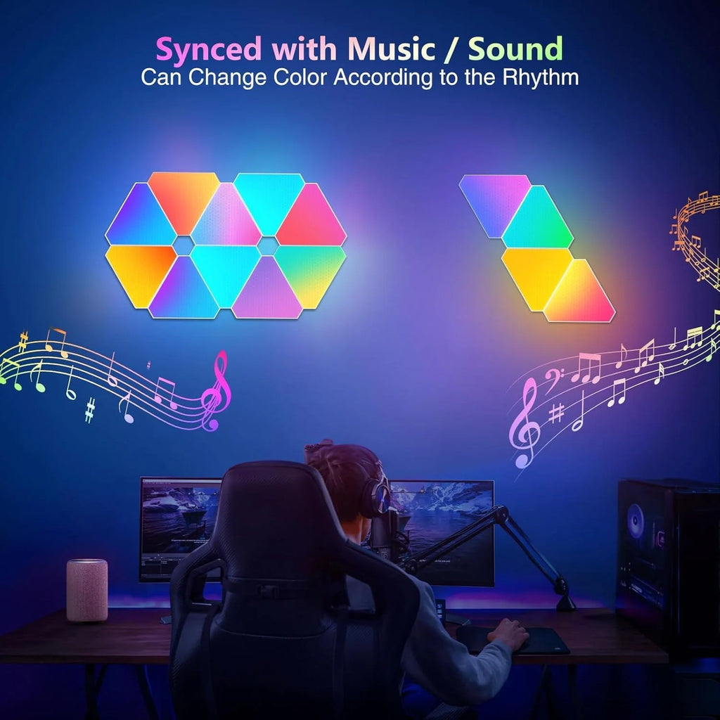 Smart Triangle Night Light For Wall Gaming Room Lights Decor WIFI LED Wall Light Music Sync For Gaming Setup Zpaxo