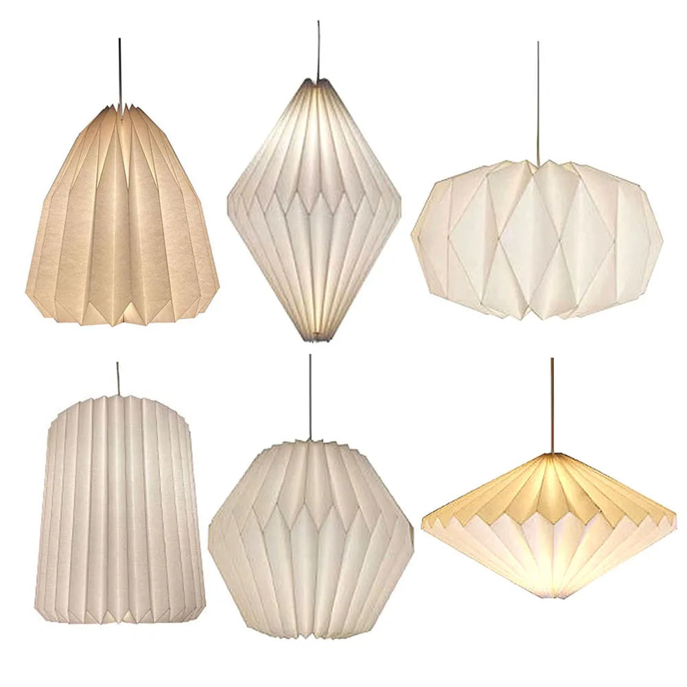 Chandelier Lamp Shade Nordic Style Paper Lantern Shade Creative Folding Pendant Light Shade for Living Room Decor Zpaxo
